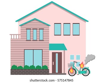 Illustration of a bicycle burning
