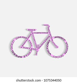 Illustration of a bicycle with concept words.