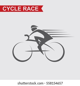 illustration of bicycle and cyclist on race