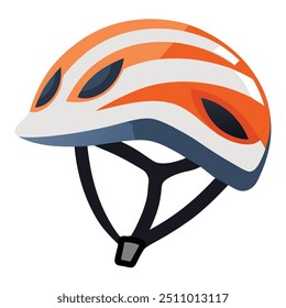 Ilustração de capacete de bicicleta isolado no branco