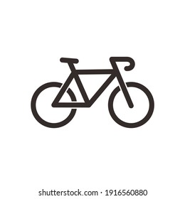 illustration of a bicycle icon or logo in a flat style