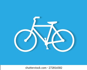 Illustration of a bicycle illustration on a colorful blue background.