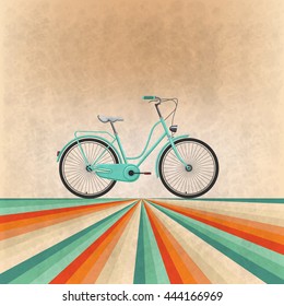 Illustration Bicycle on retro background.