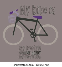 Illustration of Bicycle, Riding on the bicycle, vector illustration