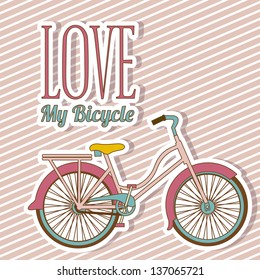 Illustration of Bicycle, Riding on the bicycle, vector illustration
