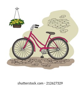 Illustration of Bicycle, Riding on the bicycle, vector illustration