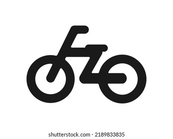 Illustration of bicycle silhouette icon.