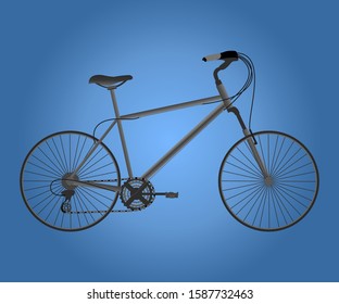 Illustration of a bicycle. Transport, movement on the road.
