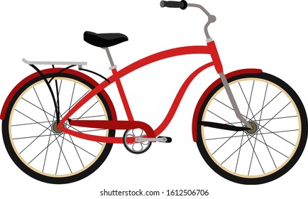 Illustration of bicycle, with white background vector