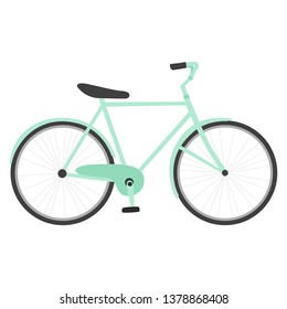 Illustration of a bicycle.Beautiful apple green bicycle.