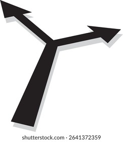 Illustration of a bifurcated arrow, image of a fork