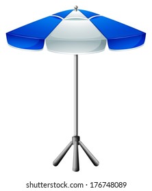 Illustration of a big beach umbrella on a white background