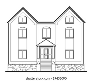 illustration of big beautiful house