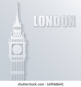 illustration with big ben icon. Vector illustration