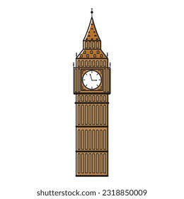 illustration of Big Ben Tower on plain background