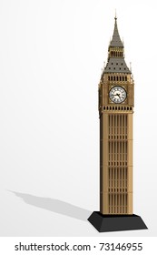 illustration of Big Ben Tower on plain background