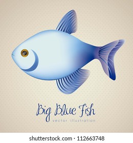 illustration of big blue fish, vector illustration