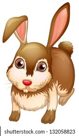 Illustration of a big brown bunny on a white background