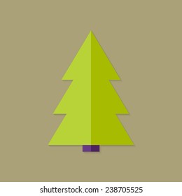 Illustration of Big Christmas Tree Flat Icon