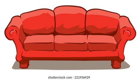 An Illustration Of A Big Comfy Red Couch