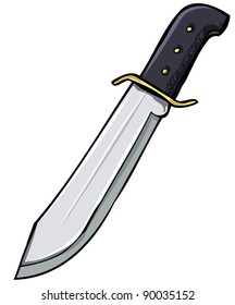 Illustration of big dagger. Isolated on white