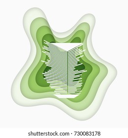 Illustration of big databases icon Paper folding art origami style Vector