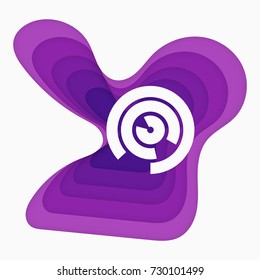 Illustration of big databases icon Paper folding art origami style Vector