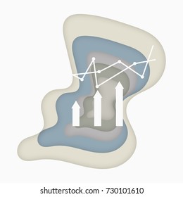 Illustration of big databases icon Paper folding art origami style Vector