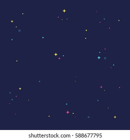 Illustration Of The Big Dipper And Little Dipper Constellation On Starry Sky Background.
Pink, Cyan And Yellow Star Seamless Background.