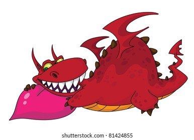 illustration of a big dragon with heart
