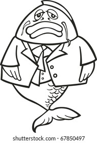 illustration of Big fish for coloring