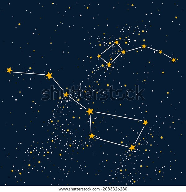 Illustration Big Little Dipper Constellations On Stock Vector (Royalty ...