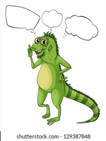 Illustration einer großen Eidechse auf weißem Hintergrund
