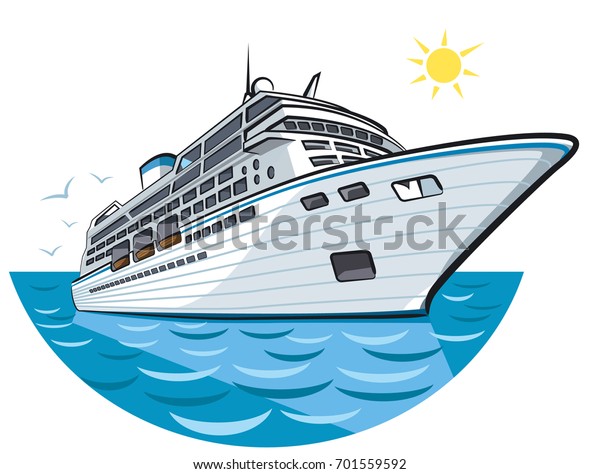 Illustration Big Ocean Liner Sea Cruise Stock Vector (Royalty Free ...