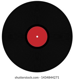 Illustration of a big phonograph records on a wooden background