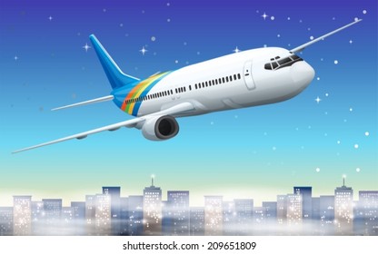 Illustration of a big plane in the sky