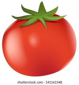 Illustration of a big ripe tomato