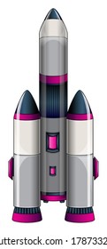Illustration of a big rocket on a white background