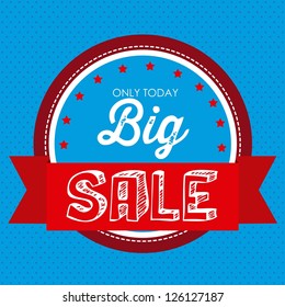 Illustration of  Big Sale label, in bright colors, vector illustration