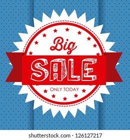 Illustration of  Big Sale label, in bright colors, vector illustration