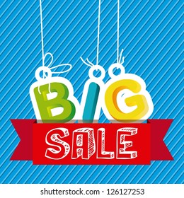 Illustration of  Big Sale label, in bright colors, vector illustration