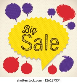 Illustration of  Big Sale label,  in bright colors, vector illustration