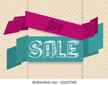 Illustration of  Big Sale label, in bright colors, vector illustration