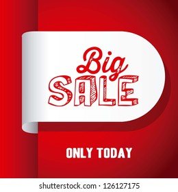 Illustration of  Big Sale label, in red color, vector illustration