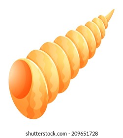 Illustration of a big seashell on a white background