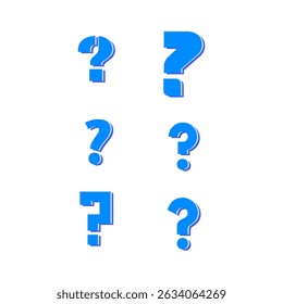 Illustration of big set questions mark colored blue
