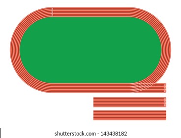 Illustration des großen Stadions hat eine Laufbahn einzeln auf weißem Hintergrund  