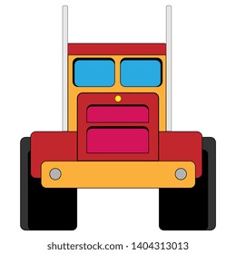 Illustration of a big tractor isolated on a white background