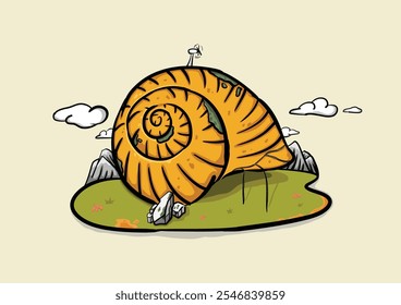 Illustration of Big yellow snail