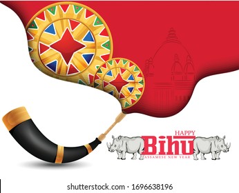 Illustration Of Bihu Festival, Assamese Festivals In The Indian State Of Assam